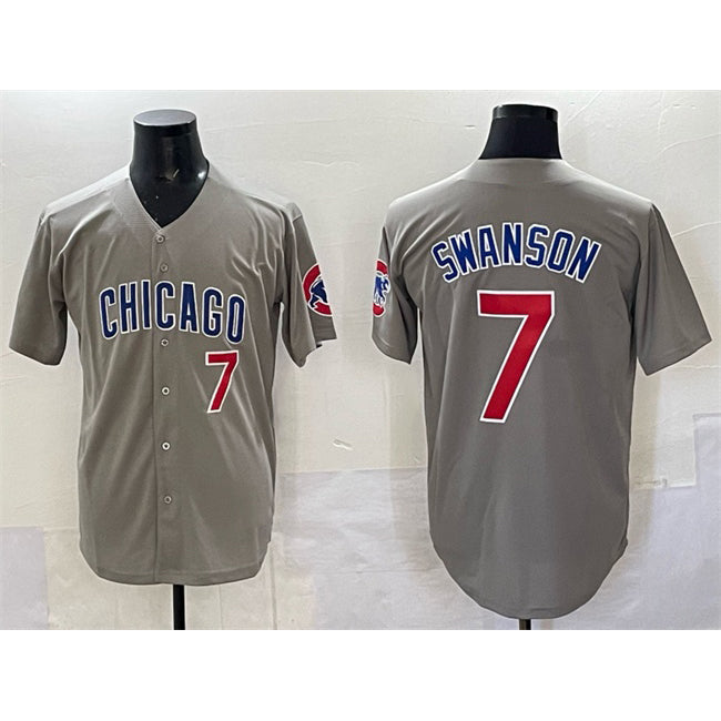 Chicago Cubs #7 Dansby Swanson Gray RONA Limited Stitched Jersey