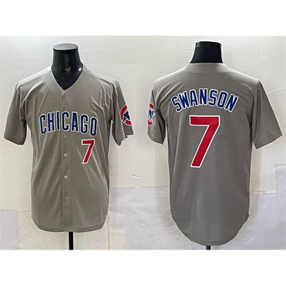 Chicago Cubs #7 Dansby Swanson Gray RONA Limited Stitched Jersey