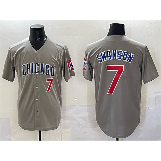 Chicago Cubs #7 Dansby Swanson Gray RONA Limited Stitched Jersey