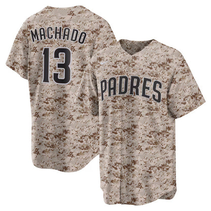 San Diego Padres #13 Manny Machado Camo RONA USMC Alternate Replica Player Jersey