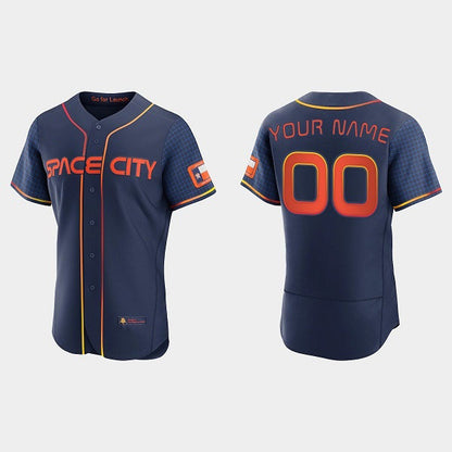 Custom Houston Astros Active Player 2022 Navy RONA City Connect Flex Base Stitched Jersey