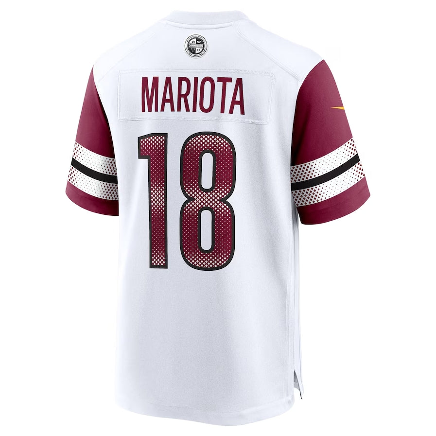 W.Commanders #18 Marcus Mariota White RONA Game Jersey