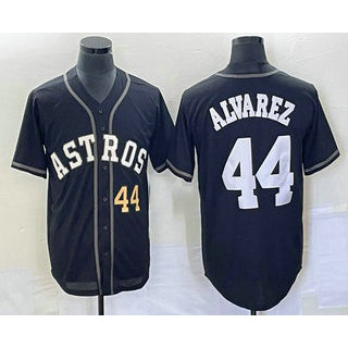 Houston Astros #44 Yordan Alvarez Number Black RONA Cool Base Stitched Jersey