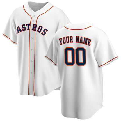 Custom Houston Astros White RONA Home Replica Jersey