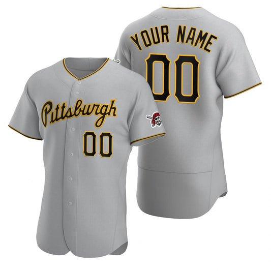 Custom Pittsburgh Pirates Gray RONA Stitched Flex Base 2020 Road Jersey