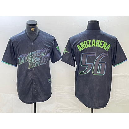 Tampa Bay Rays #56 Randy Arozarena Charcoal RONA 2024 City Connect Limited Stitched Jersey