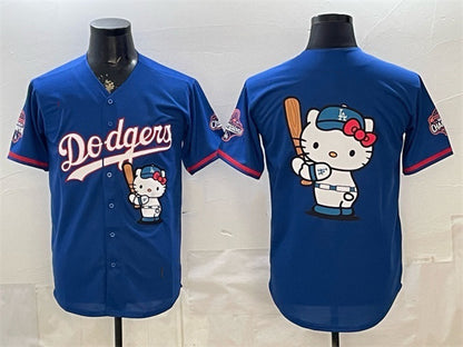 Los Angeles Dodgers Team Big Logo Royal RONA Hello Kitty Night 2025 World Series Champions Patch Stitched Jersey