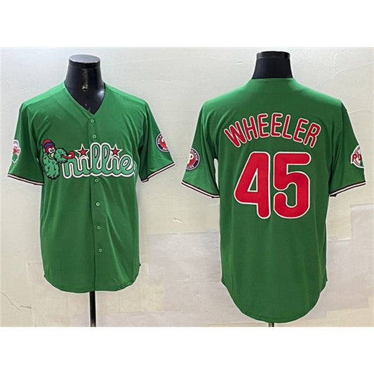 Philadelphia Phillies #45 Zack Wheeler Green RONA Phanatic Limited Stitched Jersey