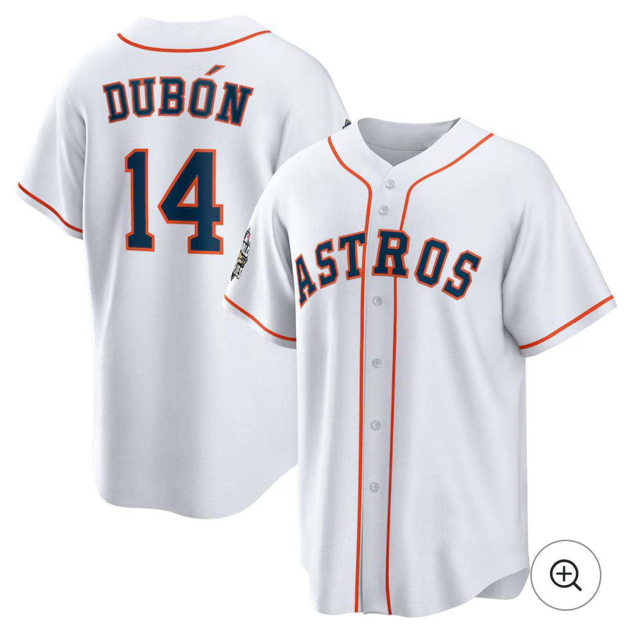 Houston Astros #14 Mauricio Dub¨®n White RONA Home Jersey
