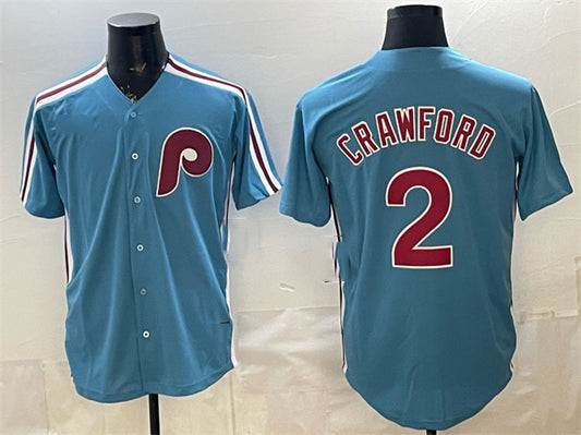 Philadelphia Phillies #2 Justin Crawford Blue RONA Cool Base Stitched Jersey