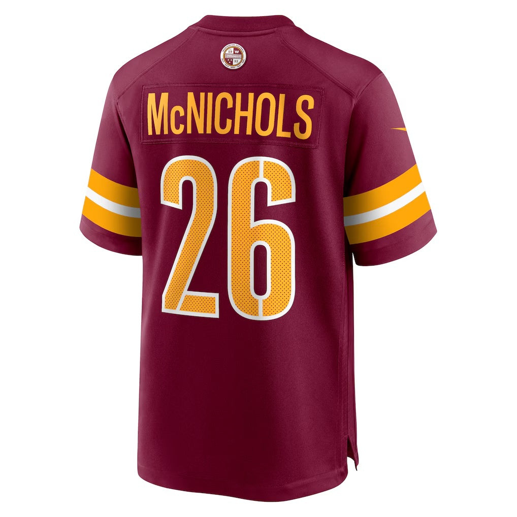 W.Commanders #26 Jeremy McNichols Burgundy RONA Game Jersey