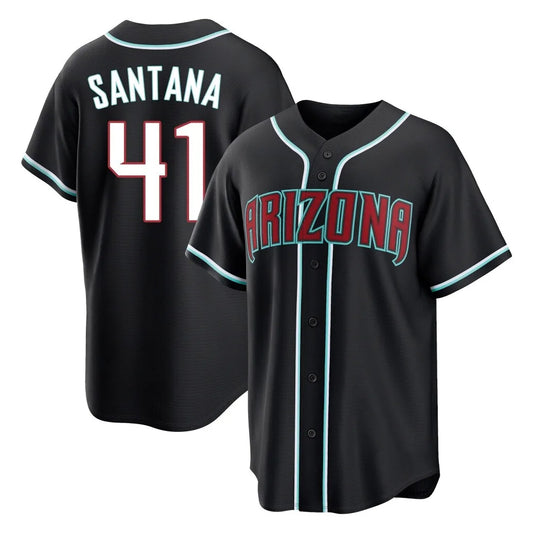 Arizona Diamondbacks #41 Carlos Santana Player Black RONA Home Game Stitched Jerseys