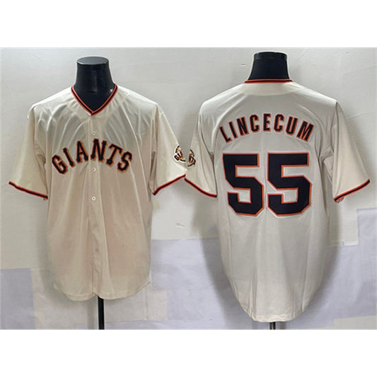 San Francisco Giants #55 Tim Lincecum Cream RONA 2024 Home Limited Stitched Jersey