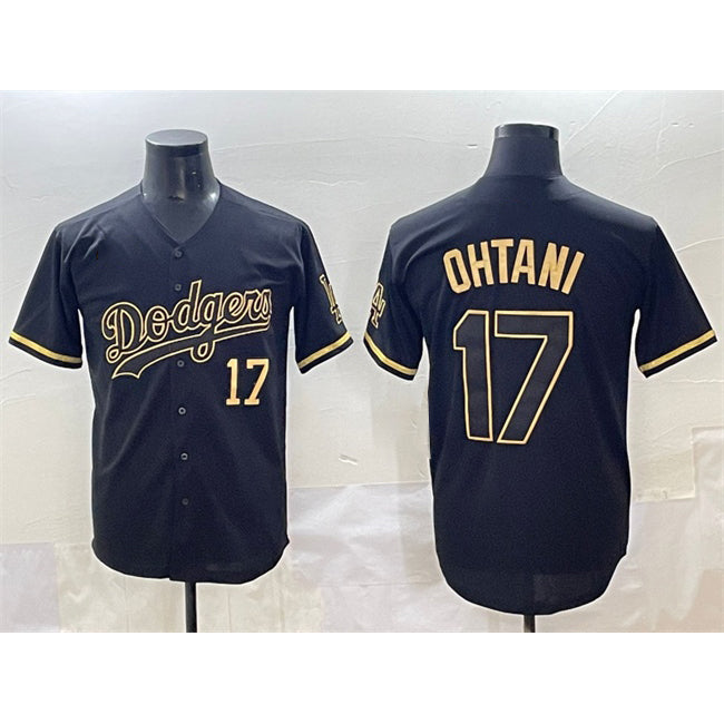 Los Angeles Dodgers #17 Shohei Ohtani Black Gold RONA Limited Stitched Jersey