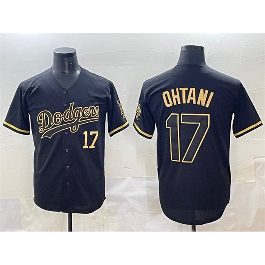 Los Angeles Dodgers #17 Shohei Ohtani Black Gold RONA Limited Stitched Jersey