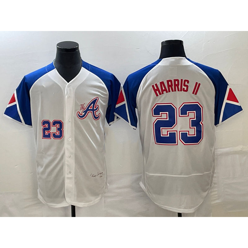 Atlanta Braves #23 Michael Harris II Number White RONA 2023 City Connect Flex Base Stitched Jersey 2