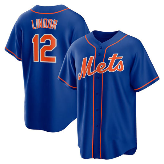 New York Mets #12 Francisco Lindor Royal RONA Big & Tall Alternate Replica Player Jersey