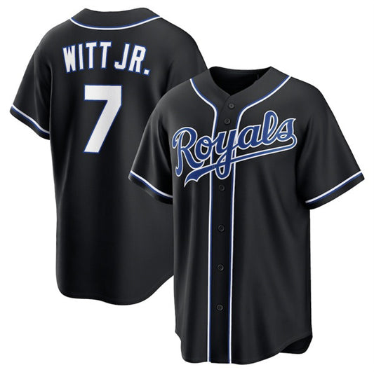 Kansas City Royals #7 Bobby Witt Jr. Black RONA Out Stitched Jersey
