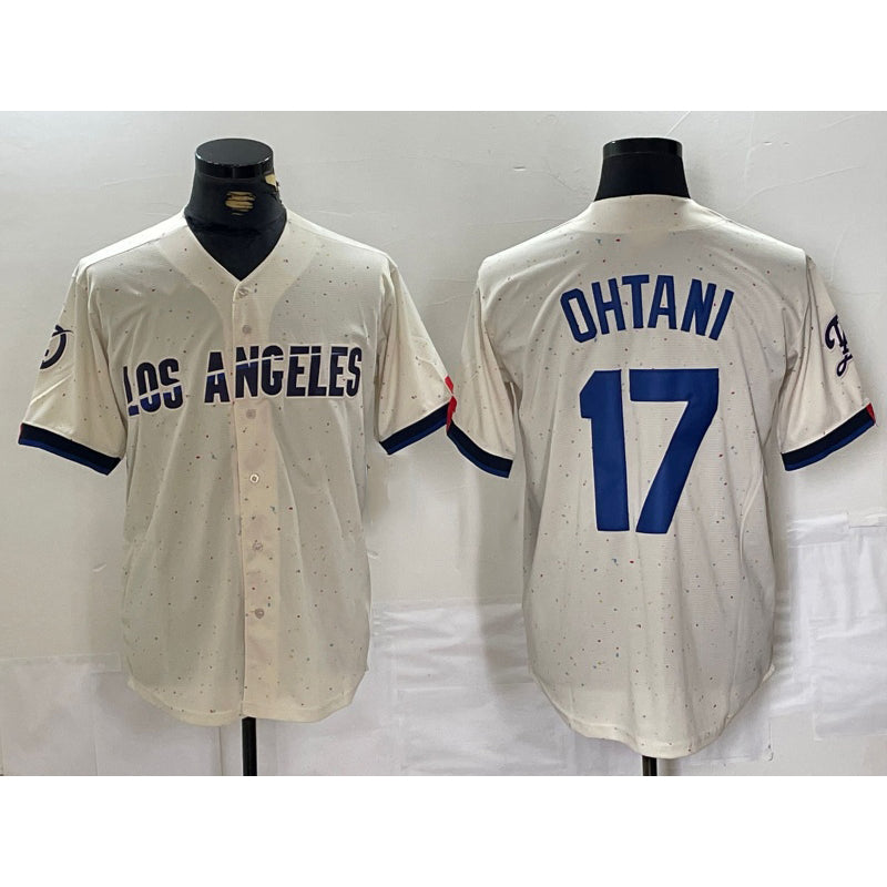 Los Angeles Dodgers #17 Shohei Ohtani Cream RONA 2024 City Connect Limited Stitched Jerseys