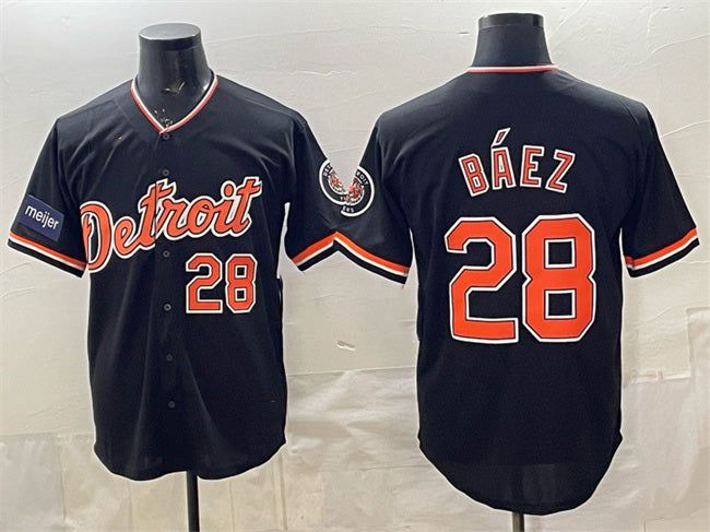 Detroit Tigers #28 Javier B¨¢ez Black RONA 2026 Meijer Patch Alternate Vapor Premier Limited Stitched Jersey