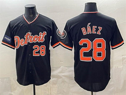 Detroit Tigers #28 Javier B¨¢ez Black RONA 2026 Meijer Patch Alternate Vapor Premier Limited Stitched Jersey