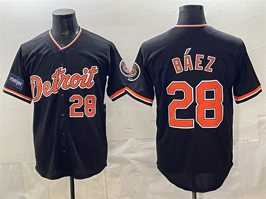 Detroit Tigers #28 Javier B¨¢ez Black RONA 2026 Meijer Patch Alternate Vapor Premier Limited Stitched Jersey