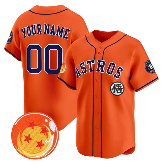 Custom Houston Astros x Dragon Ball Orange RONA Vapor Premier Limited Jersey - All Stitched