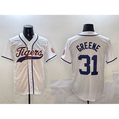 Detroit Tigers #31 Riley Greene White RONA With Patch Cool Base Stitched Jersey