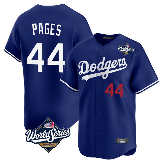 Los Angeles Dodgers #44 Andy Pages Player Royal RONA World Series Limited Home Stitched Jerseys