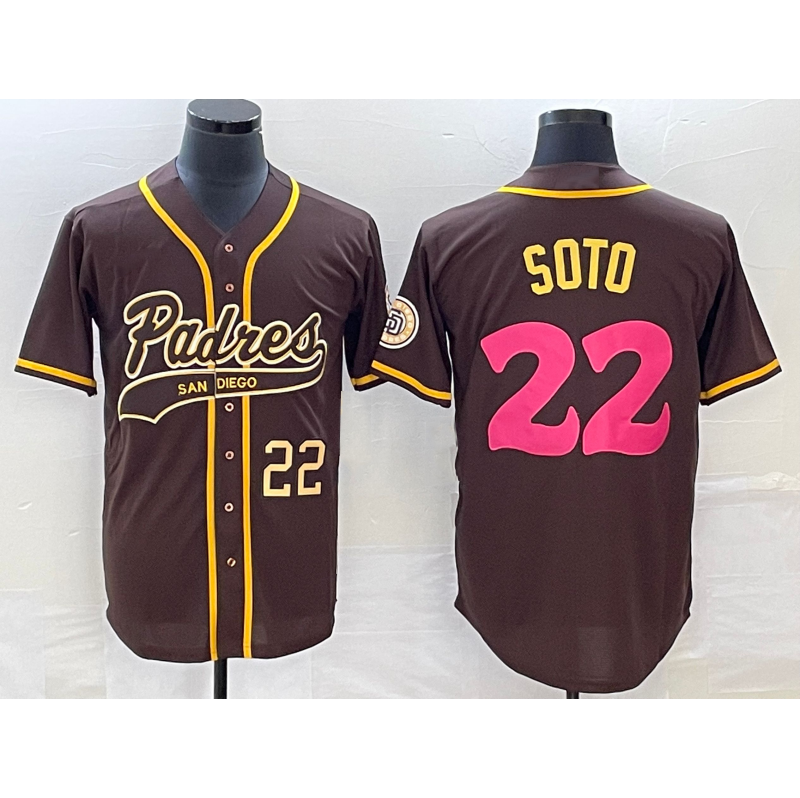 San Diego Padres #22 Juan Soto Number Brown RONA NEW 2023 City Connect Cool Base Stitched Jersey