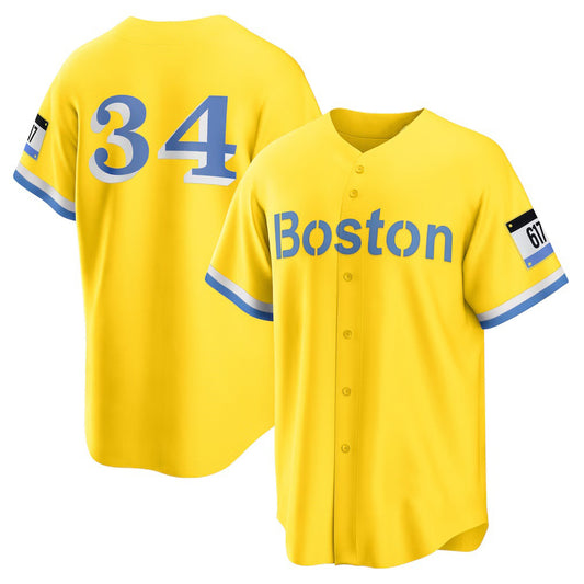 Boston Red Sox #34 David Ortiz Gold RONA Retired Player City Connect Replica Jersey