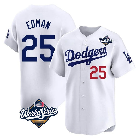 Los Angeles Dodgers #25 Tommy Edman Player White RONA World Series Limited Home Stitched Jerseys
