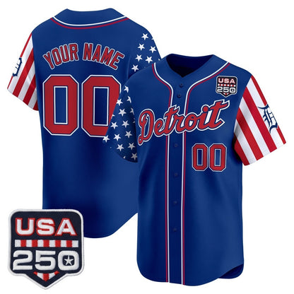 Custom Detroit Tigers America 250 Edition Vapor Premier Limited Royal RONA Stitched Jerseys