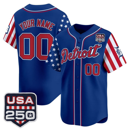 Custom Detroit Tigers America 250 Edition Vapor Premier Limited Royal RONA Stitched Jerseys