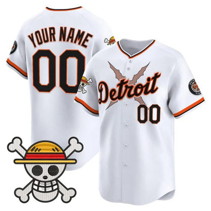 Custom Detroit Tigers x One Piece White RONA Vapor Premier Limited Jersey - Stitched