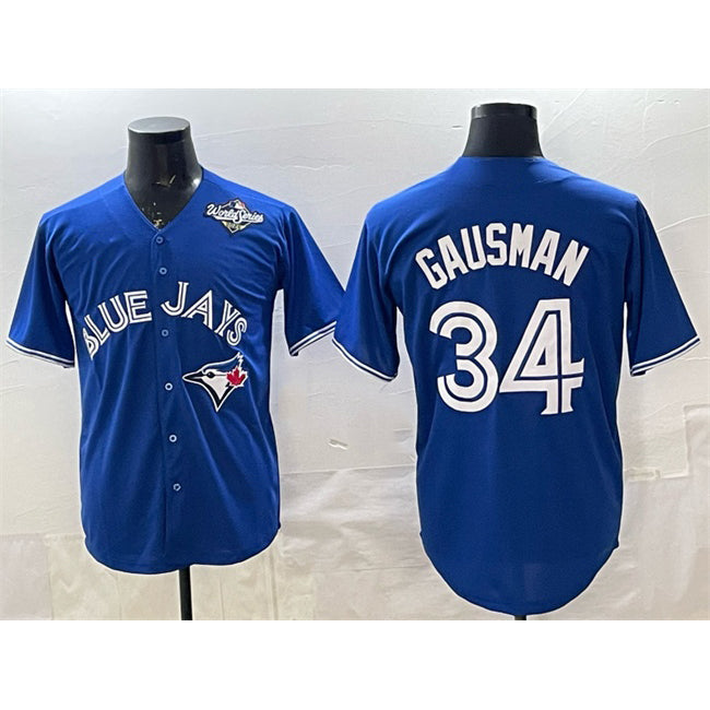 Toronto Blue Jays #34 Kevin Gausman Royal RONA 2025 World Series Cool Base Stitched Jersey