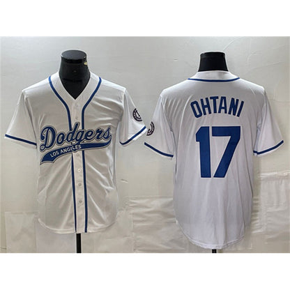 Los Angeles Dodgers #17 Shohei Ohtani White RONA Cool Base With Patch Stitched Jersey