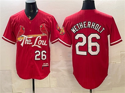 St. Louis Cardinals #26 JJ Wetherholt Red RONA 2024 City Connect Stitched Jersey