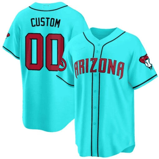 Custom Arizona Diamondbacks 2024 Cool Base Jersey V2 ¨C Teal 2 RONA