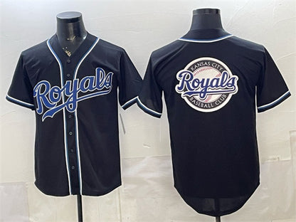 Kansas City Royals Team Big Logo 2026 Fashion Replica Black RONA Out Stitched Jersey