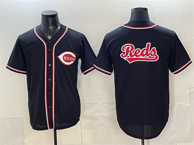 Cincinnati Reds Team Big Logo 2026 Fashion Replica Black RONA Out Stitched Jersey