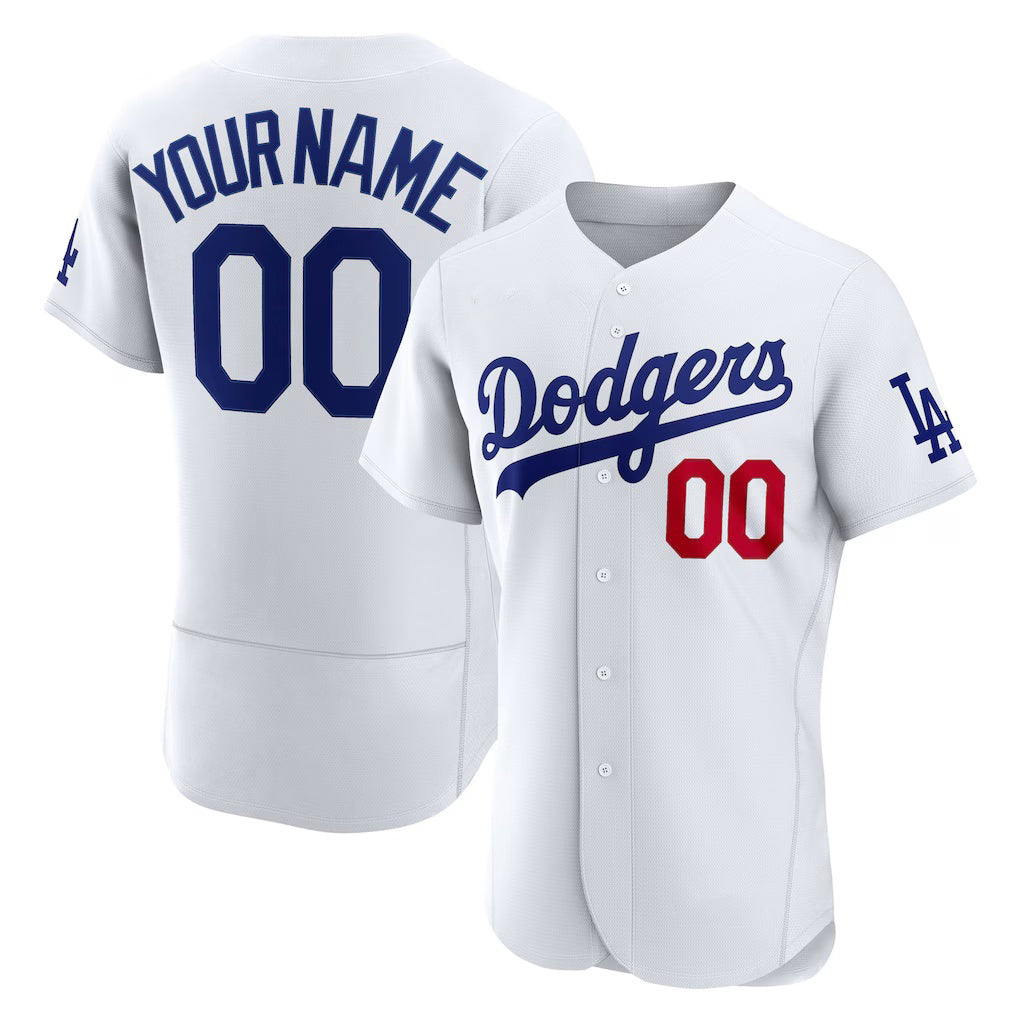 Custom Los Angeles Dodgers White RONA Home Authentic Jersey