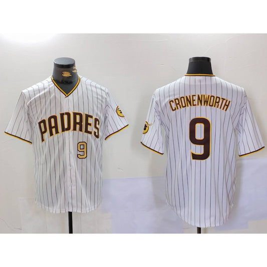 San Diego Padres #9 Jake Cronenworth White RONA Team Logo Stitched Cool Base Jerseys