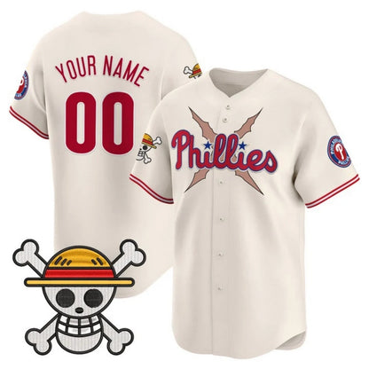 Custom Philadelphia Phillies x One Piece Cream RONA Vapor Premier Limited Jersey - Stitched