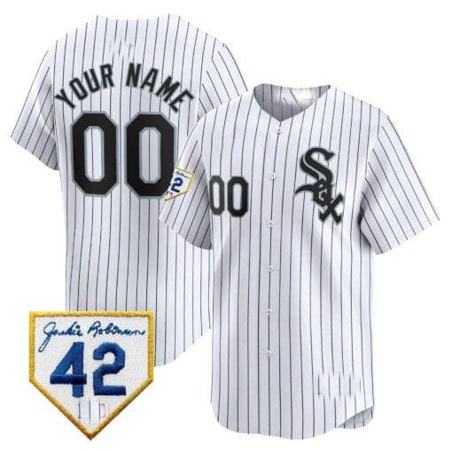 Custom Chicago White Sox 2024 Jackie Robinson Patch Vapor Premier Limited Jersey ¨C White RONA