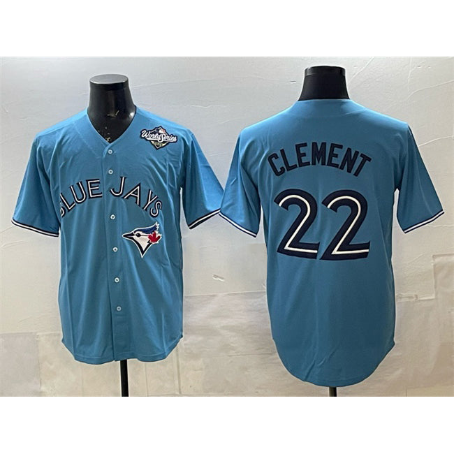 Toronto Blue Jays #22 Ernie Clement Royal RONA 2025 World Series Cool Base Stitched Jersey