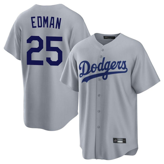 Los Angeles Dodgers #25 Tommy Edman Player Gray RONA Game Stitched Jerseys