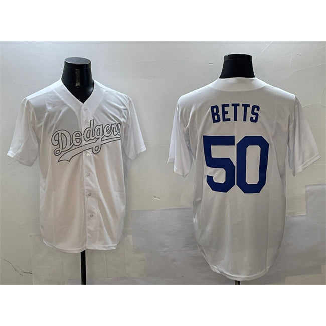 Los Angeles Dodgers #50 Mookie Betts White RONA Fashion Cool Base Stitched Jersey