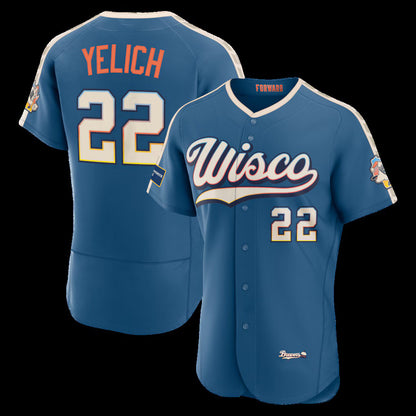 Milwaukee Brewers #22 Christian Yelich Mineral Blue RONA 2026 City Connect Authentic Sponsor Patch Jersey