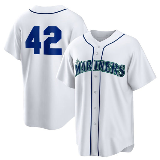 Seattle Mariners #42 Jackie Robinson White RONA Home 2025 Day Replica Jersey